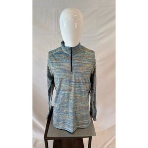 Lululemon Pullover Activewear Top Quarter Zip Athletic Blue‎ Gold Mens Size M